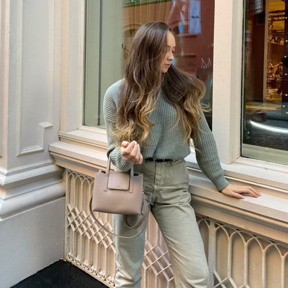 😍 Stella Mini Satchel Bag - Genuine Leather - Burnt Caramel - Picture 3 of 15